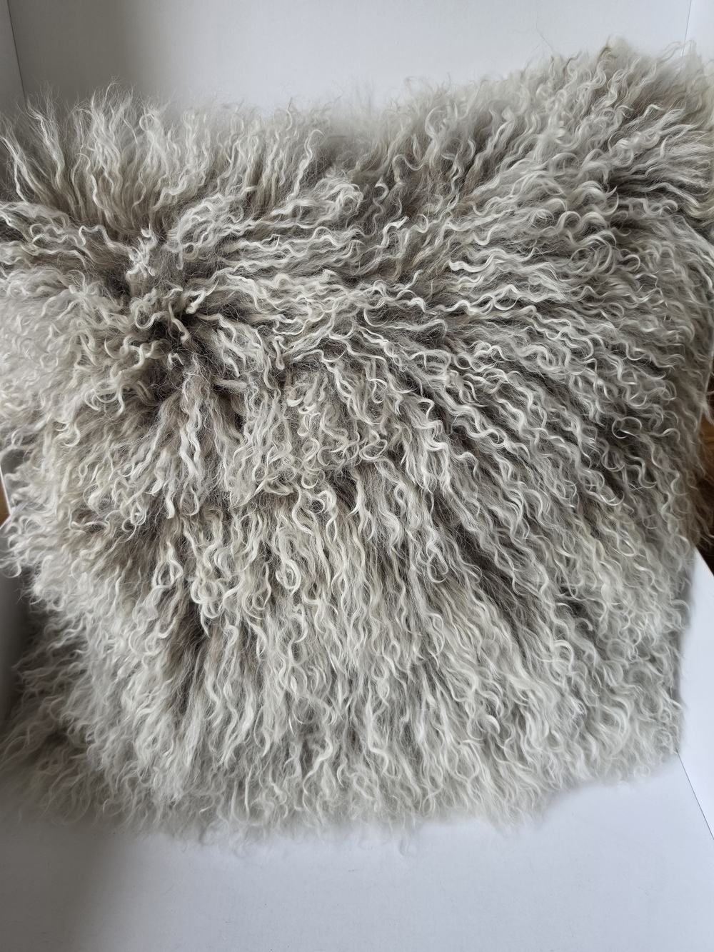 Tibetan Fur Sheepskin Throw Pillow - Picture 8 of 9